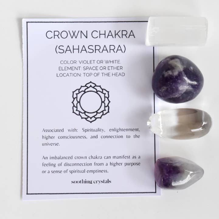 Soothing Crystals - Wholesale Spiritual Stone/Crystal - Chakra Gift Set | CROWN Chakra | Healing Gemstone Kit13