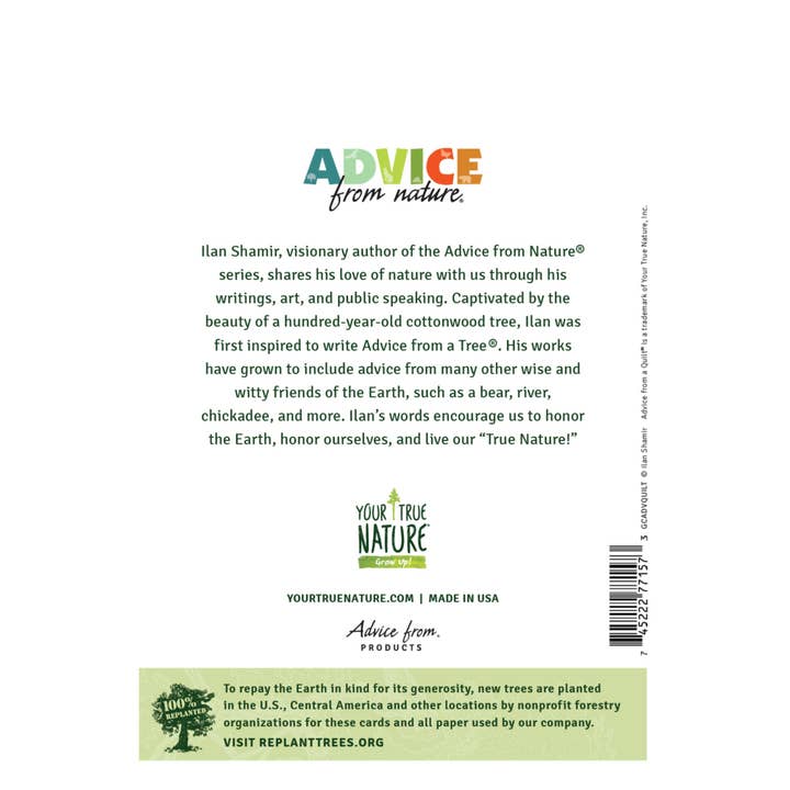 Advice for Life by Your True Nature - Wholesale Everyday Greeting Card - Advice from a Quilt Greeting Card - Blank