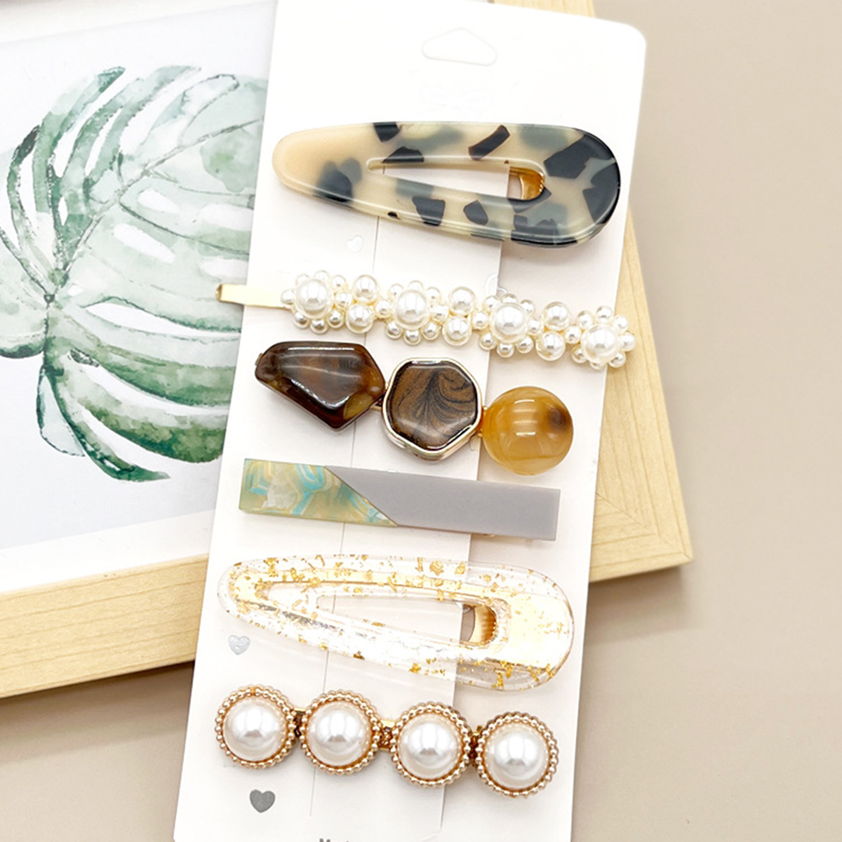 ACCITY - Wholesale Hair Clip - Women's - Rhinestone Pearl Hair Clip Set-Elegant Side Pin _CWASC034964