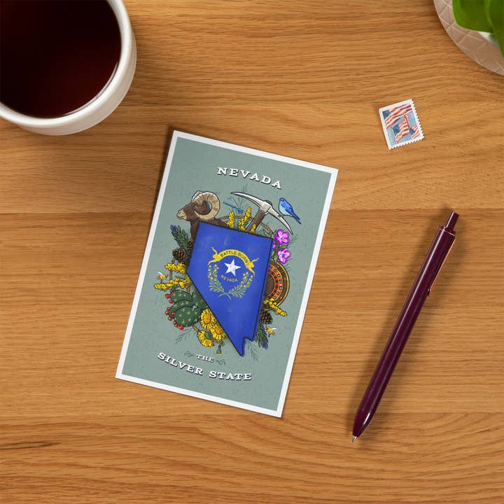 Lantern Press - Wholesale Postcard - PREMIUM POSTCARDS Nevada, State Treasure Trove1