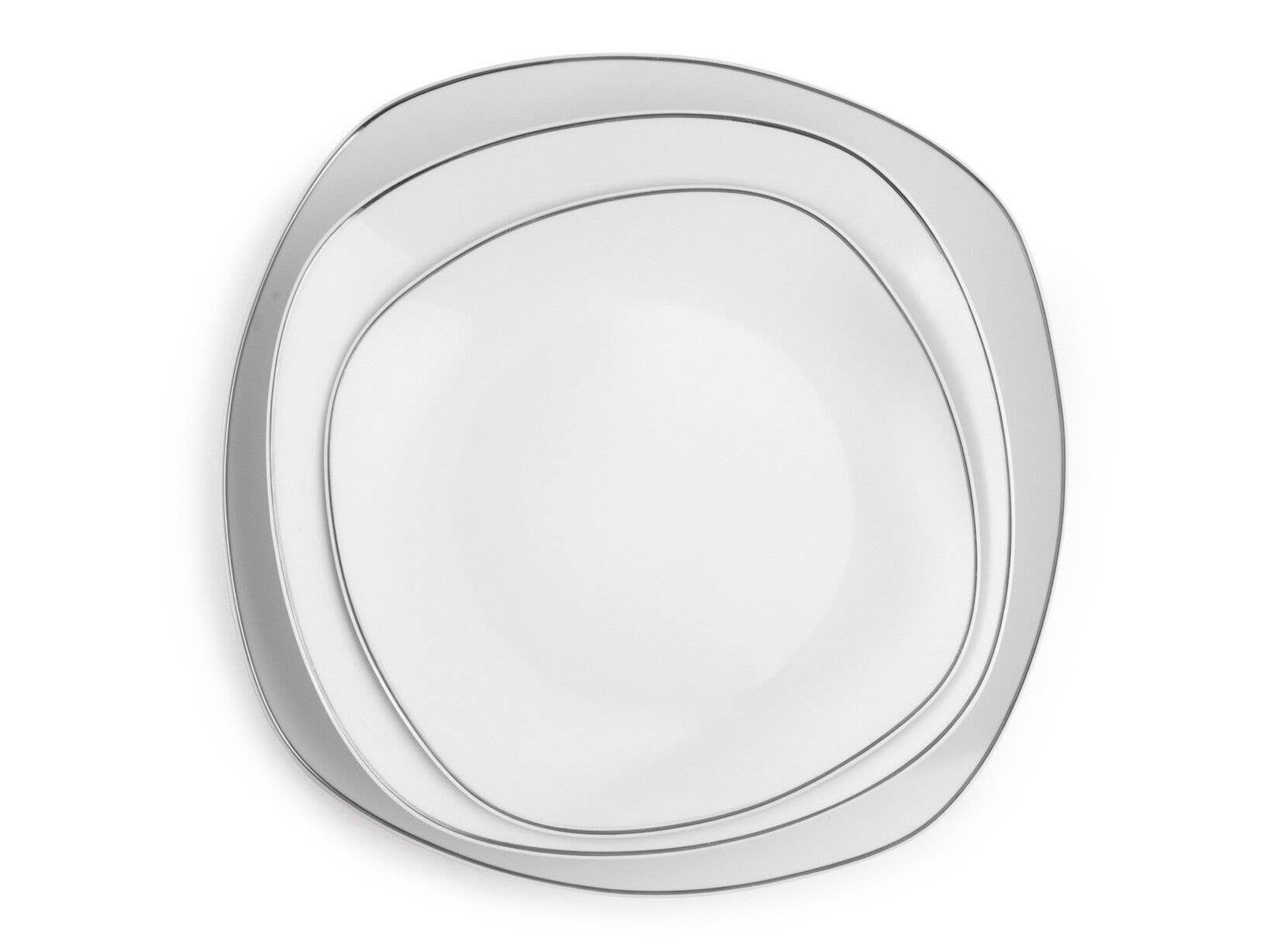 H&H - Wholesale Dinnerware Set - 18-Piece Versailles Porcelain Set with Platinum Trim2