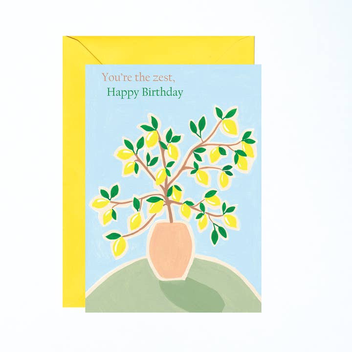 Lemon Tree Geburtstagskarte für den Großhandel von Charlotte Farr Illustrations