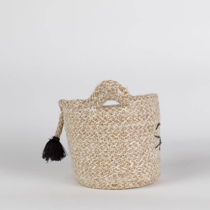 Ten Thousand Villages - Wholesale Basket - Cat Face Jute Basket - Small1