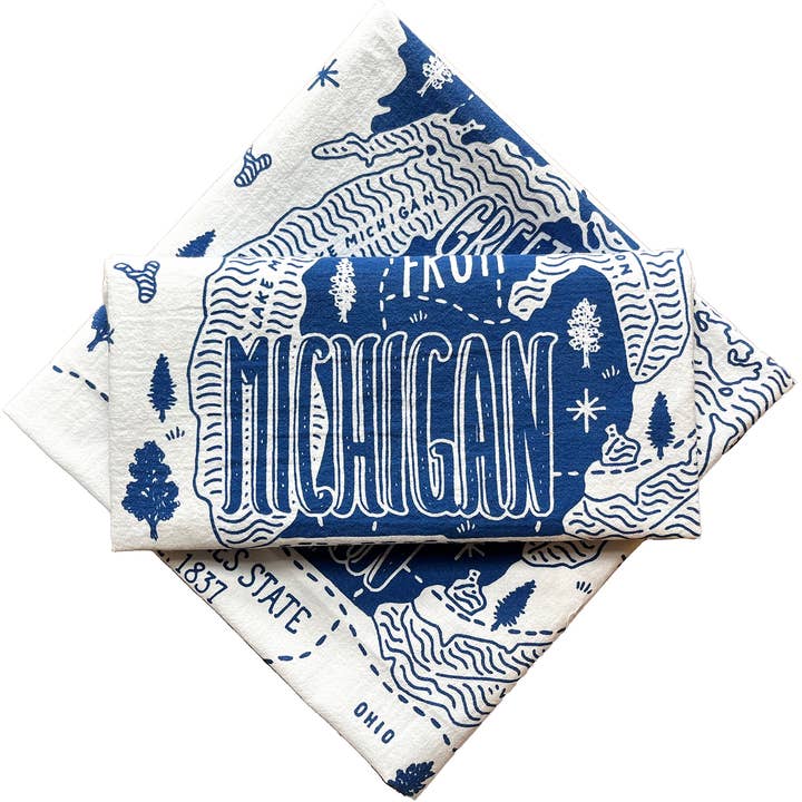 Michigan Tea Towel for wholesale by Noteworthy Paper & Press