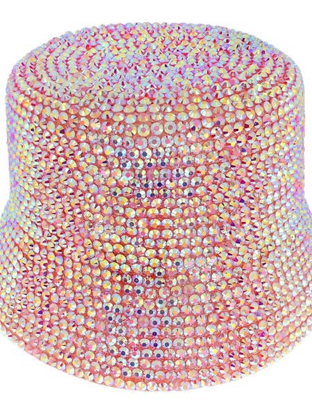CHAPEAU SEAU TRESSÉ EN PAPIER CLOUTÉ EN STRASS BLING HTP2565 pour la vente par anbfashion