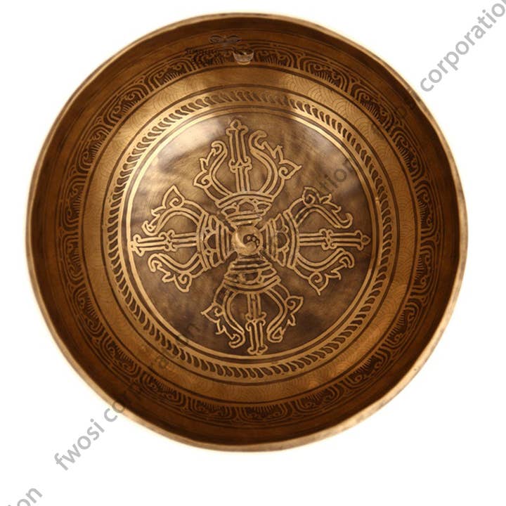 9 Zoll antike tibetische Klangschale mit Klöppel | Achtsamkeits-Klangbad-Schale für Yoga & Chakra-Heilung | Meditationsschale für den Großhandel von Fwosi