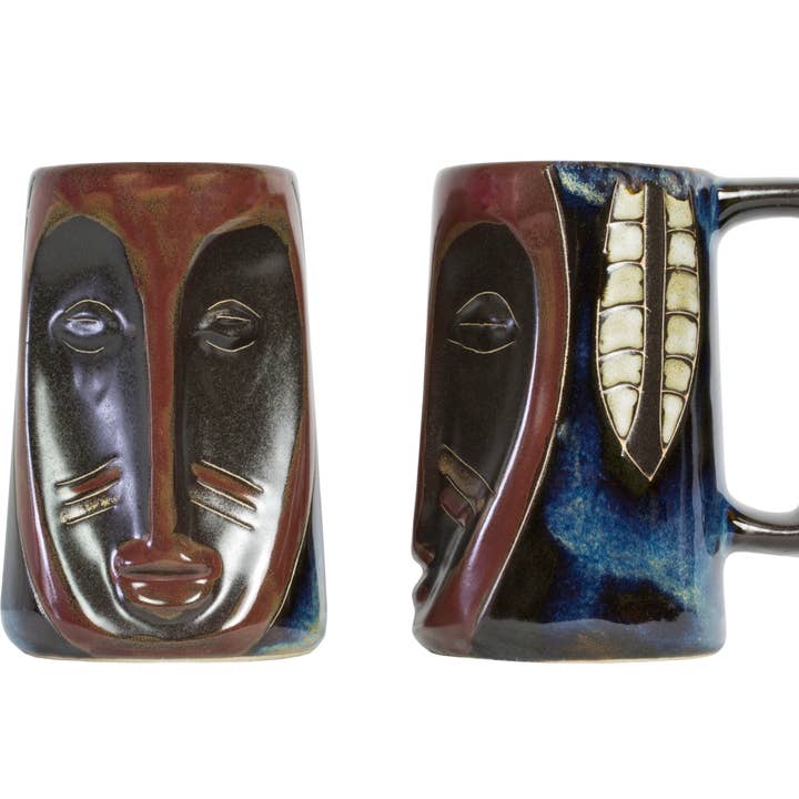 Galleyware - Wholesale Beer Glass/Mug - Mara Sculpted Stein - Face (Feather) 15oz