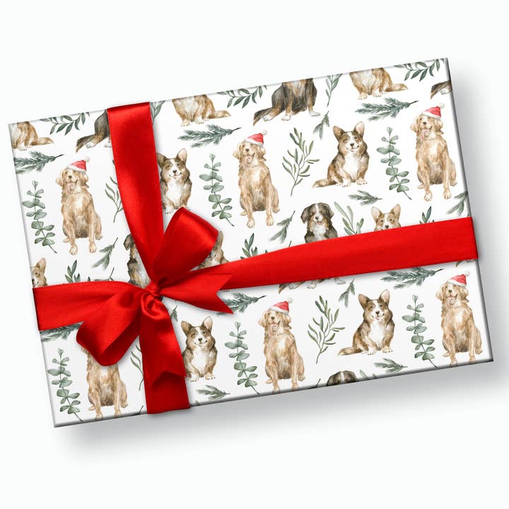 Papel de regalo para perros de Santa para venta al por mayor de Stesha Party