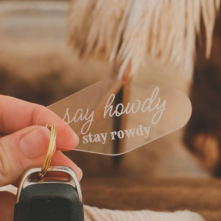 GoneWestDesigns - Wholesale Keychain – Unisex - Say Howdy Stay Rowdy Keychain Western Style Keychain 3