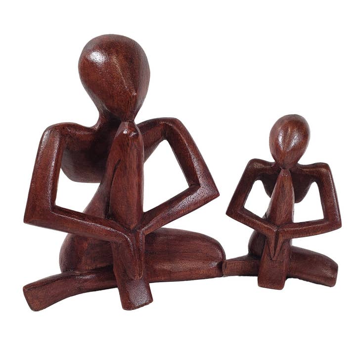 Handgefertigte Yoga-Posen-Skulpturen aus Suarholz für den Großhandel von Stoneage Arts Inc