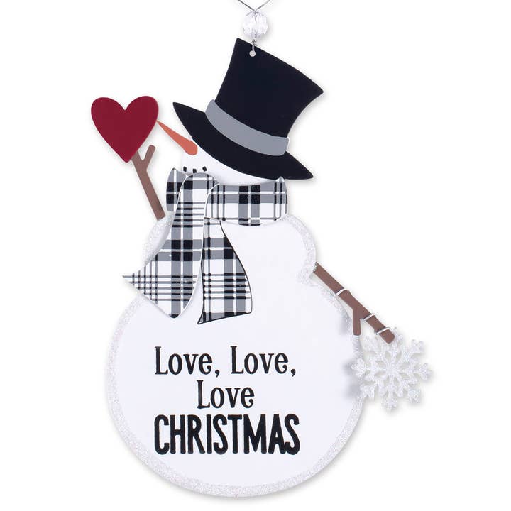 Sunset Vista Designs - Wholesale Ornament - Snowman Love Ornament1