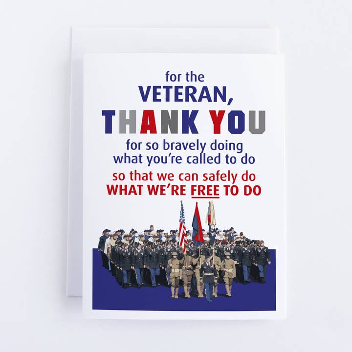 Veteran Thank You For Your Bravery Greeting Card for wholesale by CardCraft