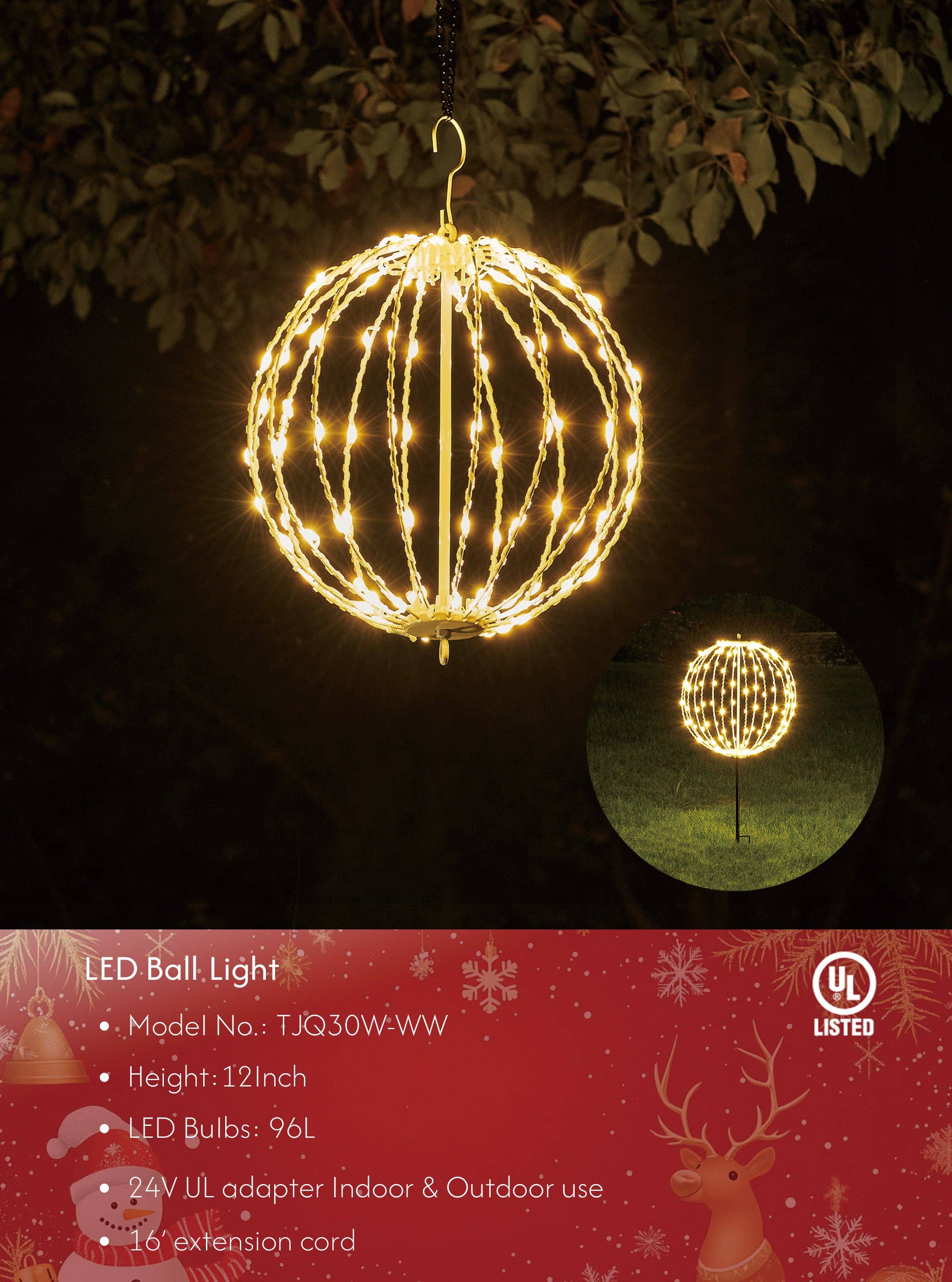 LIGHTSHARE - Wholesale Outdoor/Lawn Light - LED Ball Light, Warm White, Various Sizes and Finishes32