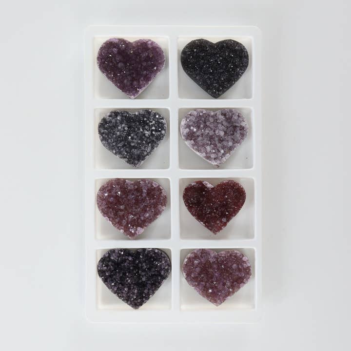 Amethyst Hearts Set of 8 for wholesale by Mi Esperanza Minerals