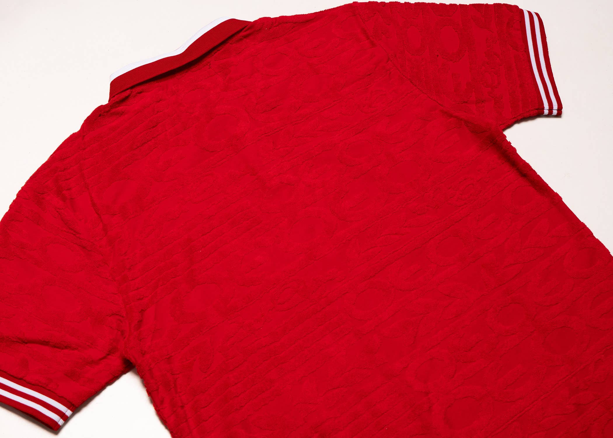 F178 Baroque Terry Polo Short Set- Red for wholesale on Faire4