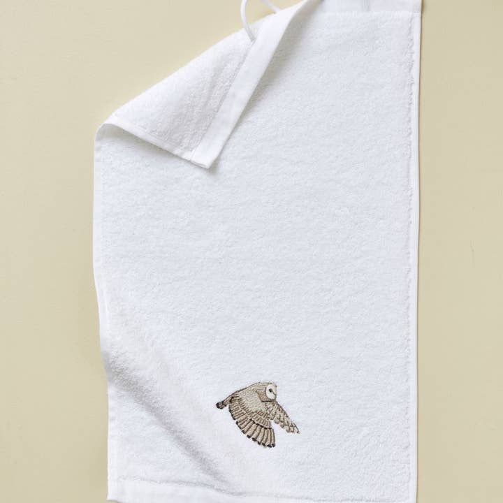 Guest towel 30x50 fantaisie L'envol blanc for wholesale by Sylvie Thiriez