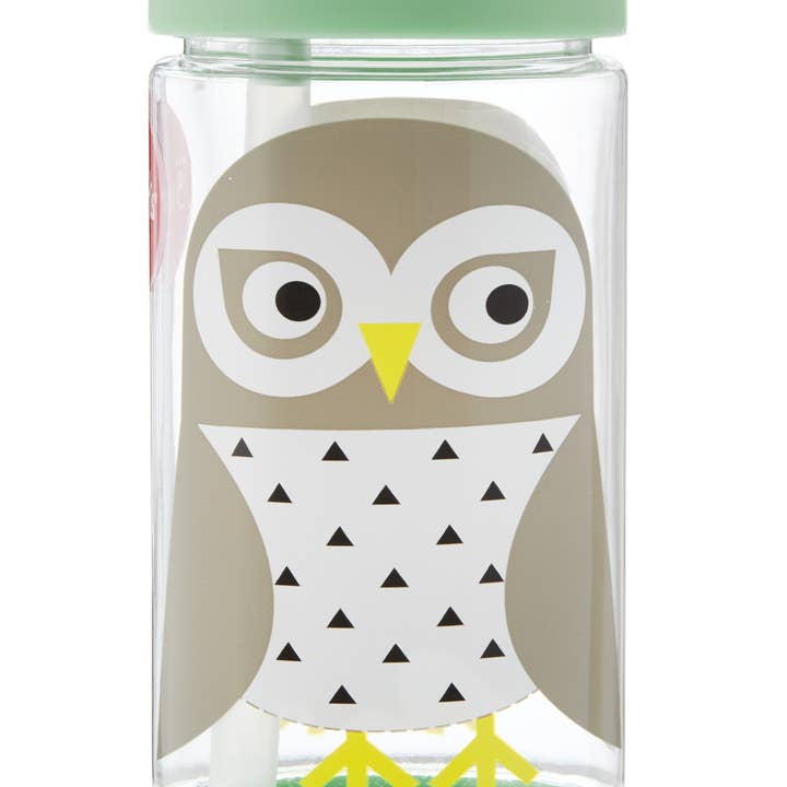 3 Sprouts - Wholesale Water Bottle - Kids Plastic Water Bottle - Owl0