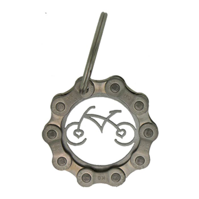 Green Guru Gear - Wholesale Keychain - Unisex - VB- Keychain - Stainless Steel Heart Hub Bicycle0