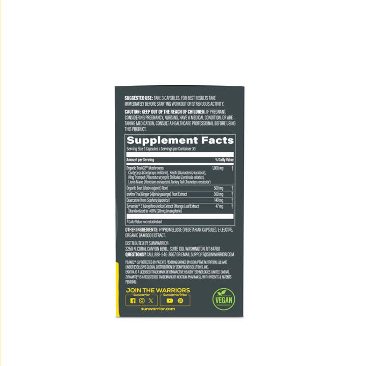 Sunwarrior - Wholesale Oral Supplement/Vitamin - Sunwarrior Active Pre-Workout Capsules - Energy & Stamina