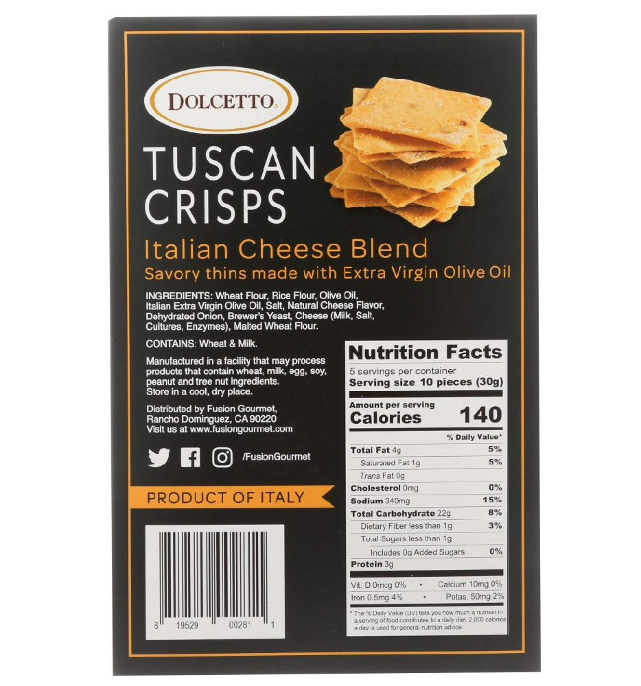 Mercato di Bellina - Wholesale Crackers - Dolcetto Tuscan Crisps - Italian Cheese Blend Crackers2