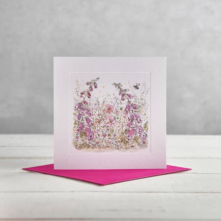 Cartão de Saudações com Dedaleiras e Anémonas por atacado de Helen Wiseman Illustration