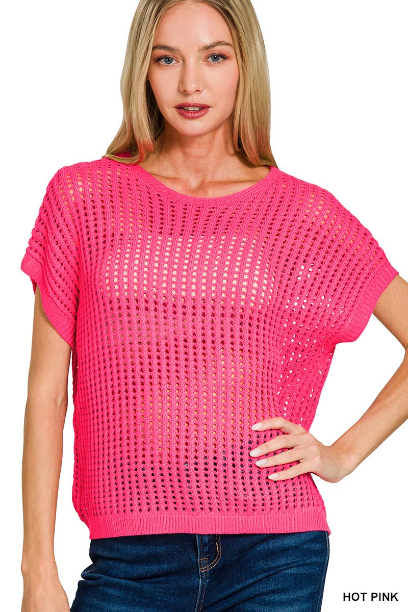 Vanilla Monkey – Engroshandel Pullover - Dame – Viskose hæklet strik gennemsigtig hul sweater12