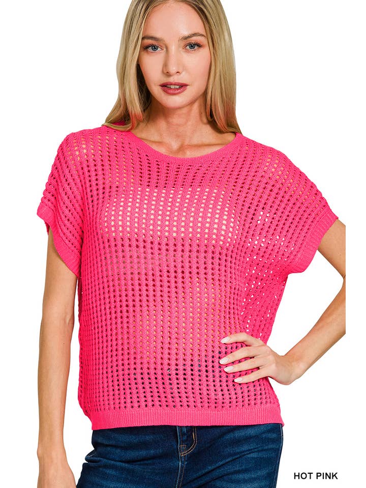 Vanilla Monkey - Wholesale Knit Sweater - Women's - Viscose Crochet Knit Sheer Hollow Sweater15