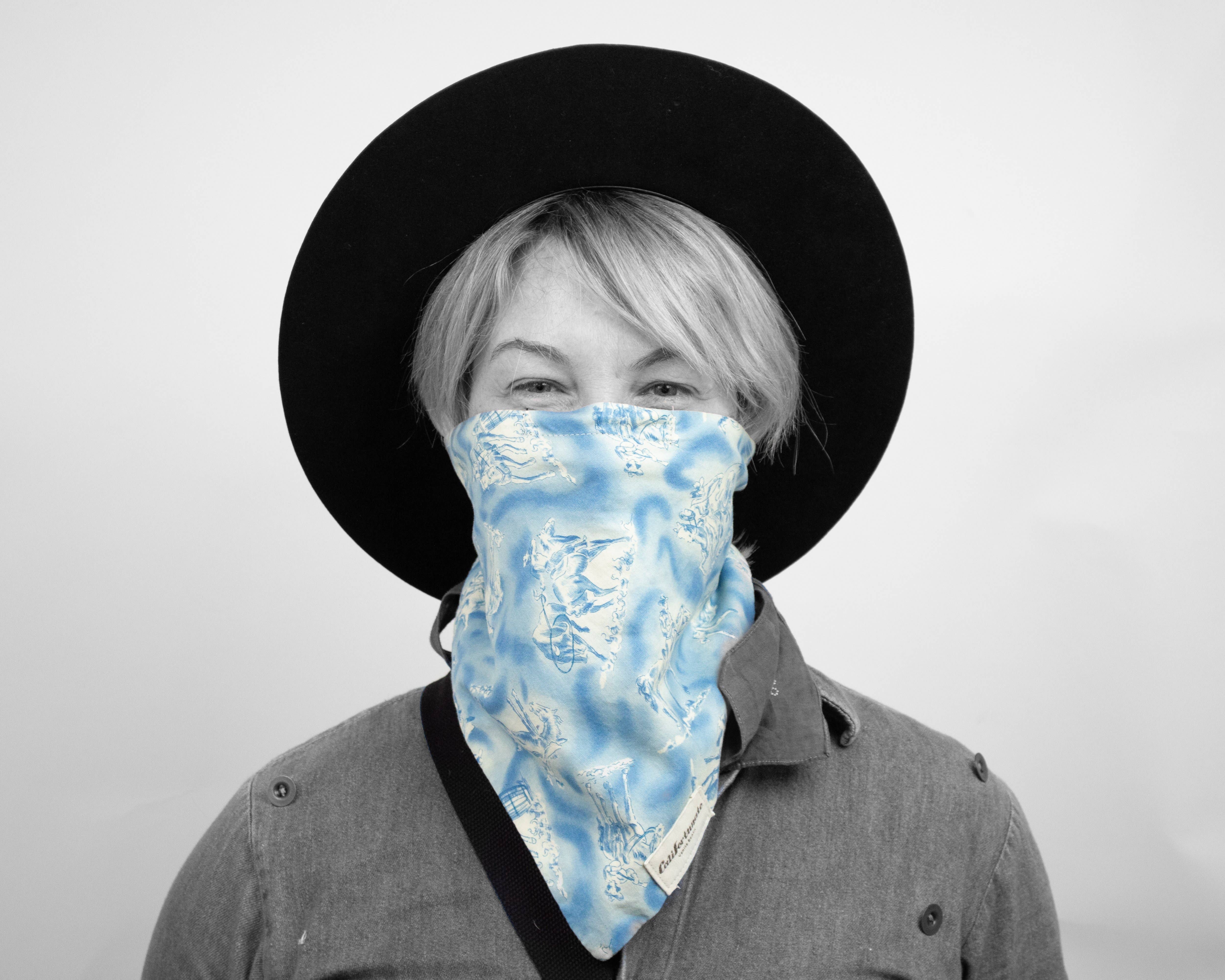 Maskdanna by Califortunate - Wholesale Protective Face Mask/Shield - MASKDANNA LIGHT BLUE COWBOY3