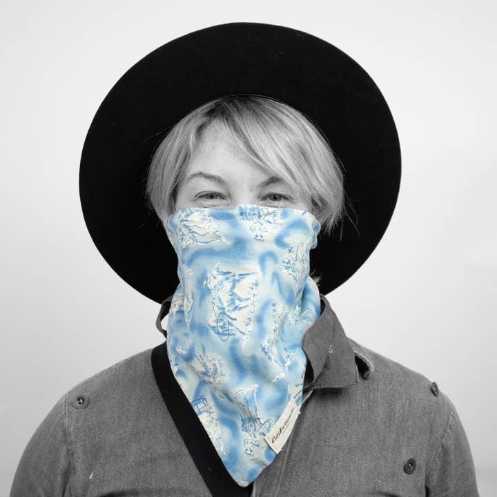 Maskdanna by Califortunate - Wholesale Protective Face Mask/Shield - MASKDANNA LIGHT BLUE COWBOY3