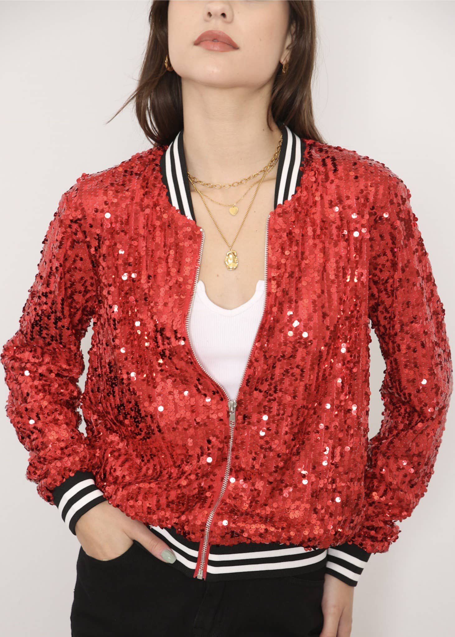Anna Kaci Wholesale - Vente Bombers – femme - Blouson aviateur zippé à sequins107