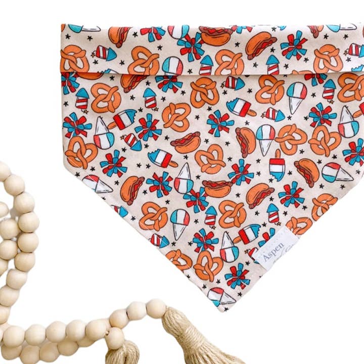 Patriotic Dog Bandana - 'Summer BBQ' for wholesale by Aspen and Co.