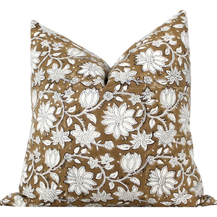 Brown Indian Block Print Pillow Cover for wholesale by ElleSEA Shoppe