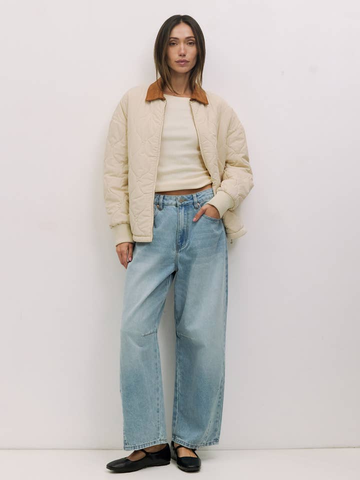 CREAM The Annie Jacket | Puffer Barn Jacket with Contrast Collar for wholesale on Faire0