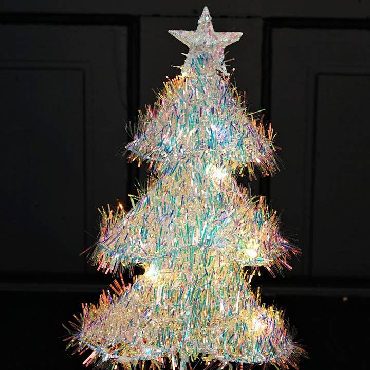 Holiday Depot Inc. - Wholesale Christmas Decoration - M32718-Lighted fancy tinsel fairy tree w. 15 LED Lights
