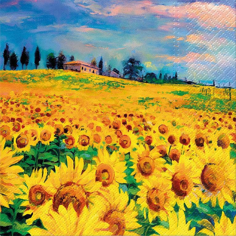 Abbott – wholesale Disposable napkin – Large  Painted Sunflowers Napkins-20 Pack0