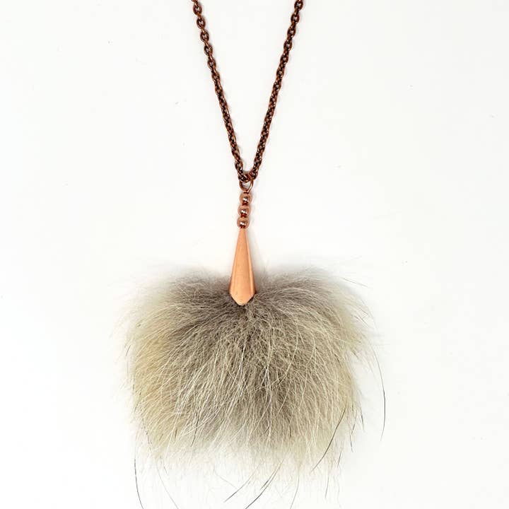 Wolf Copper Pom Necklace for wholesale by Vanessa Aegirsdottir Co.