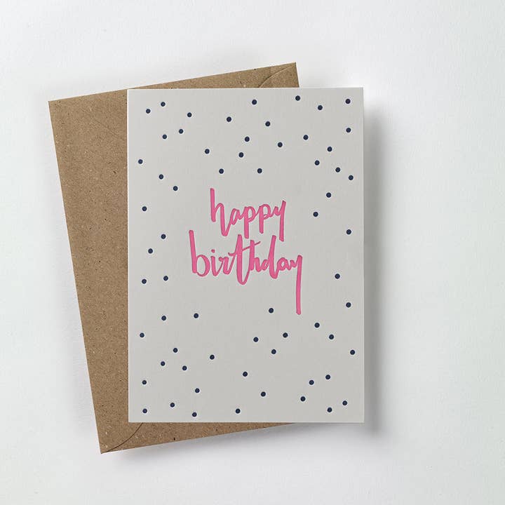 Happy birthday dots card for wholesale by over the c.