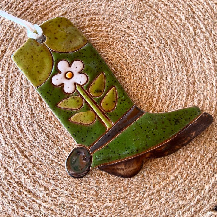 Tough Kitty Designs - Wholesale Ornament - Ceramic Western Boot Ornaments