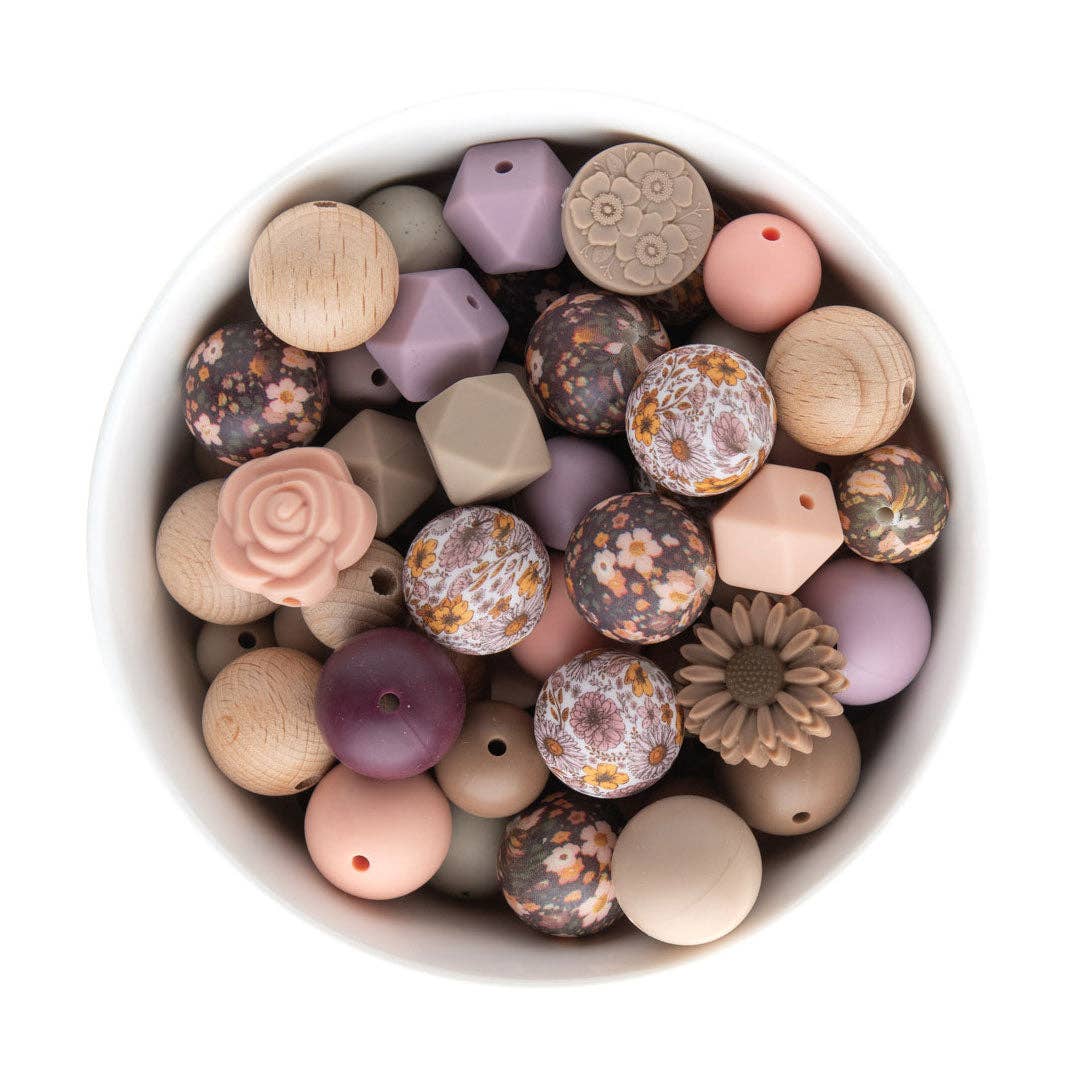 Cara & Co Silicone Craft Supply - Wholesale Craft Supplies - Meadow Flower Theme Silicone Bead Packs0