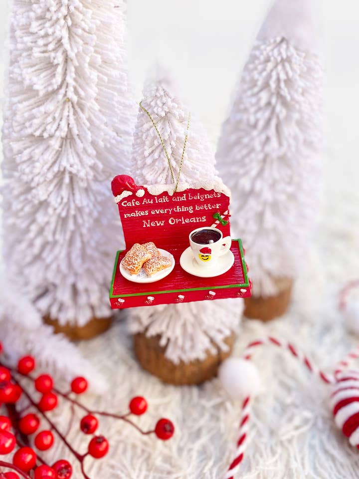 Cafe Au Lait And Beignets Ornament for wholesale by Mardi Gras Creations