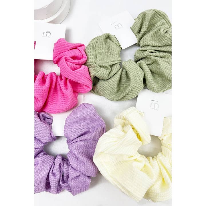 MIX COLOR Waffle Textured Soft Scrunchies for wholesale on Faire
