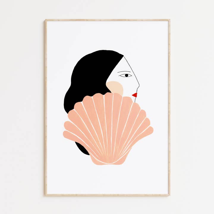 Illustration art print. Wall art home decor. Shell Woman para venta al por mayor de Depeapa
