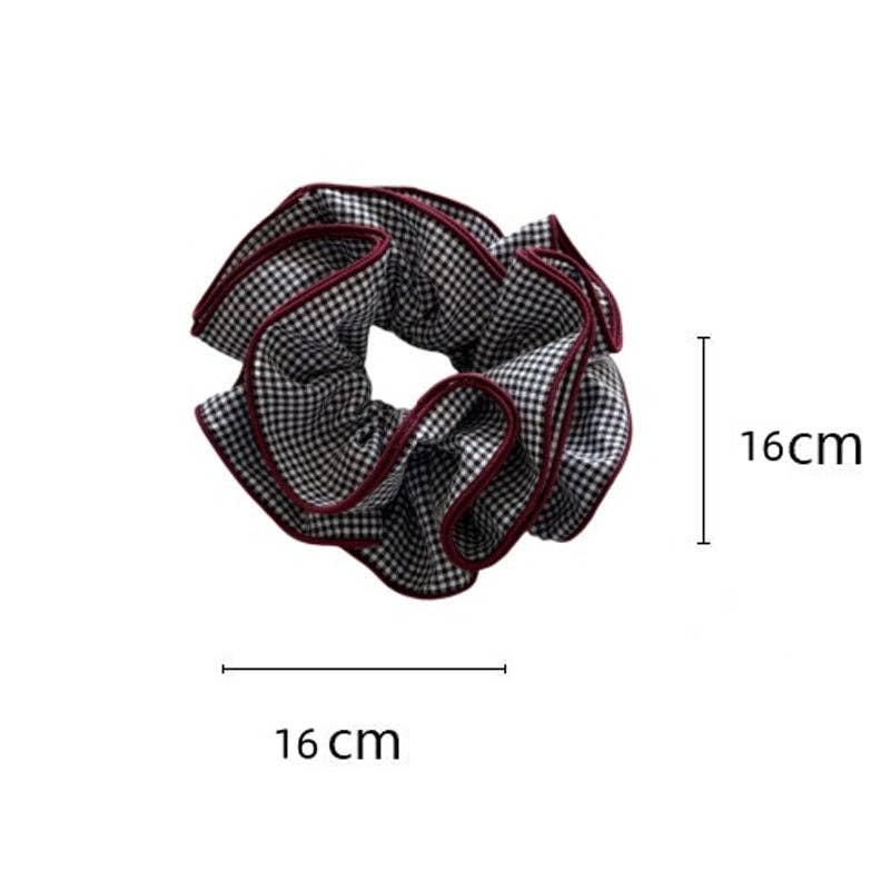 Dipped Shop – wholesale Scrunchie - Dam – Prickig Gingham Volang Hårsnodd DP25F9764