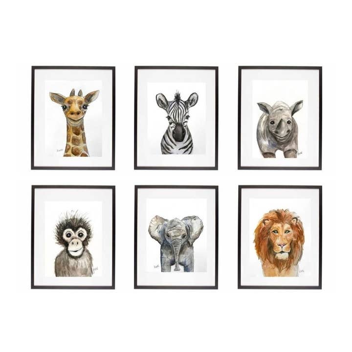 Watercolor Animals Print for Kids & Baby Wall Decor for wholesale by Kayla Weber Art