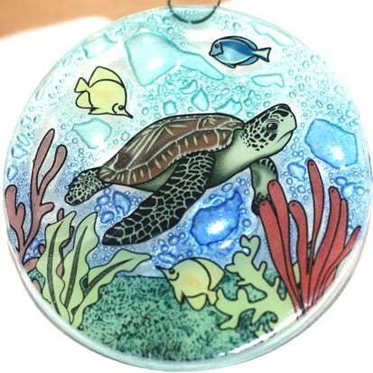 Pampeana - Wholesale Ornament - Reef Sea Turtle Ornament / Suncatcher