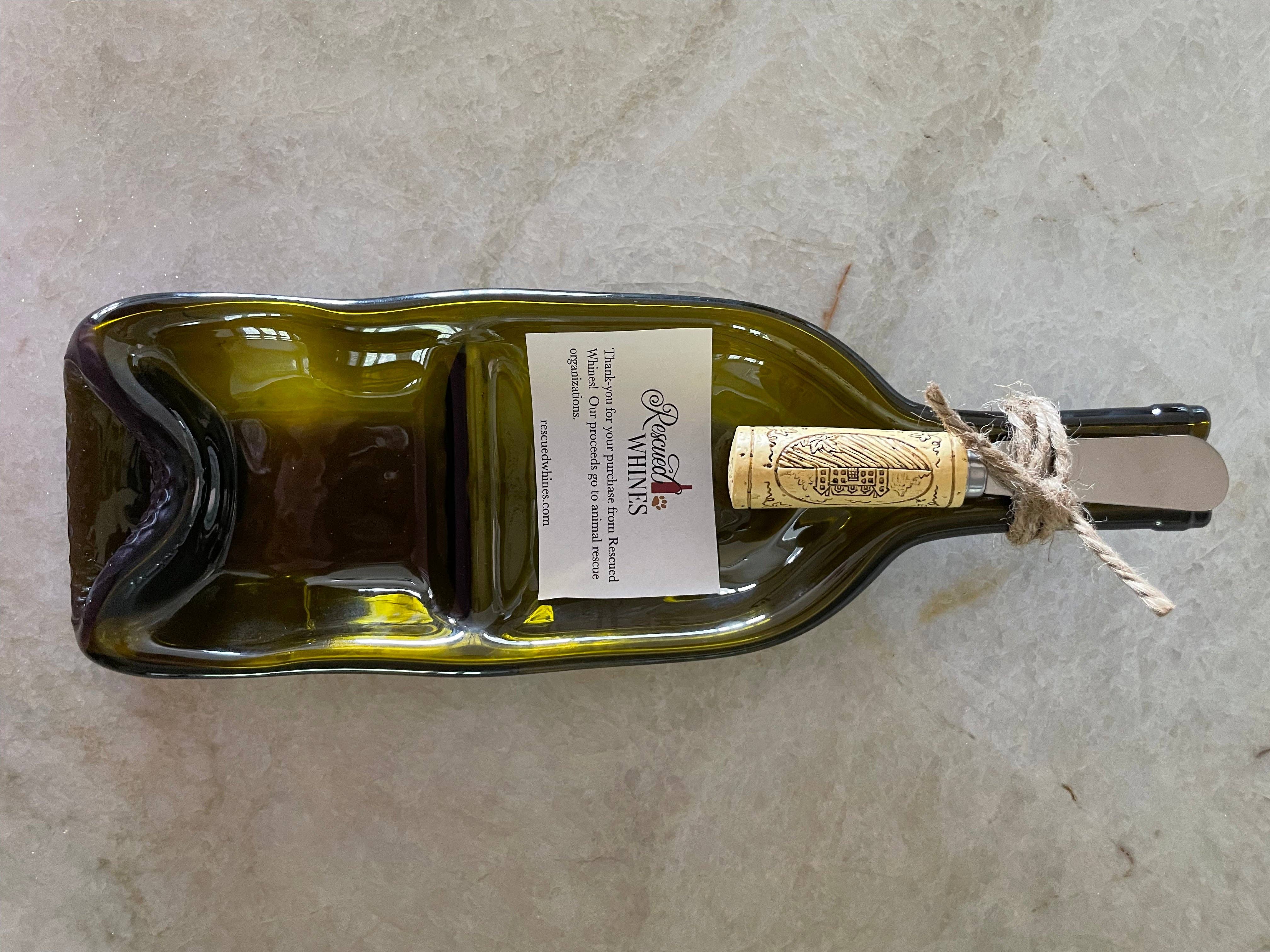 Rescued Whines - Wholesale Serving Tray - Divided Slumped Wine Bottle serving tray2