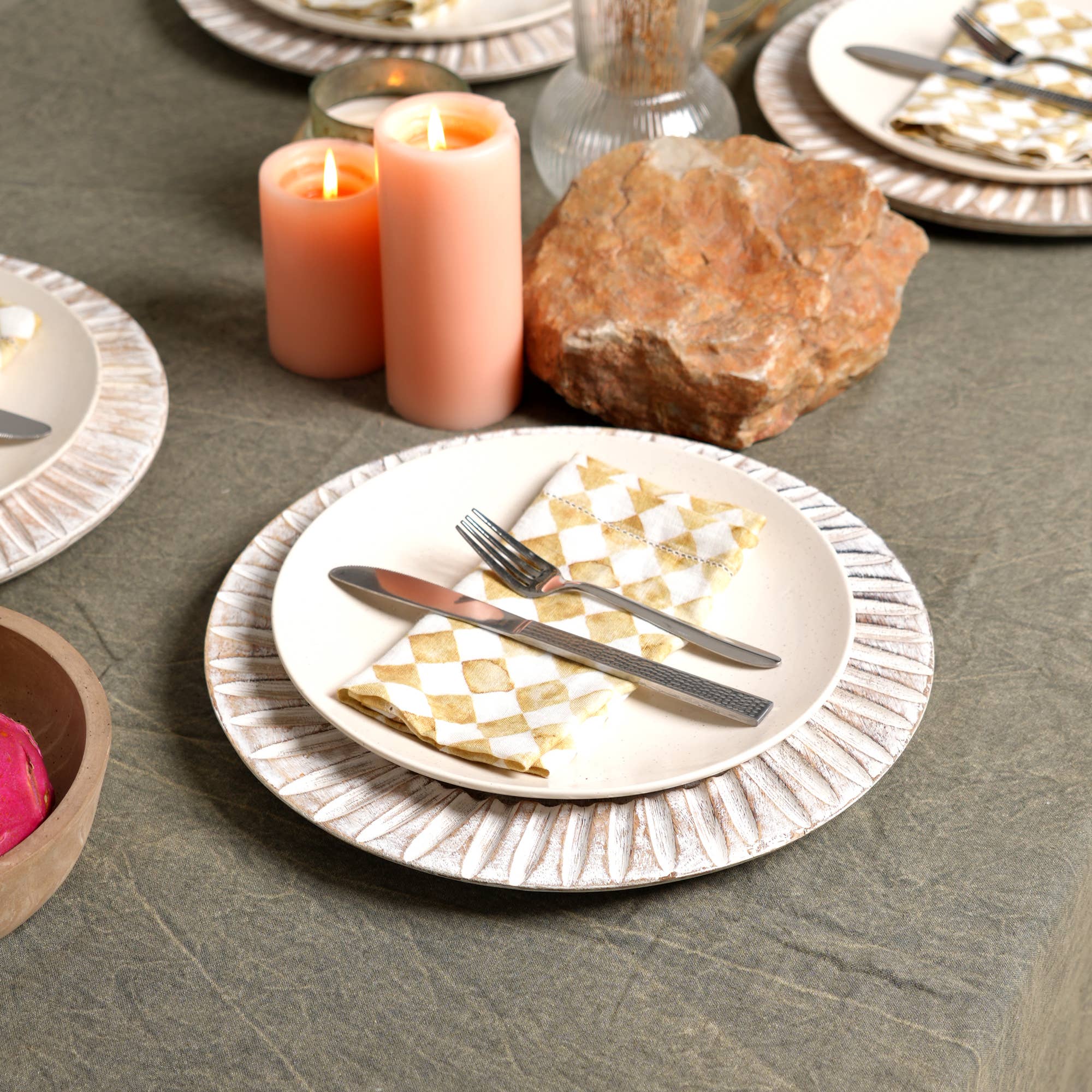 ExpoBazaar - Wholesale Dinner Plate - Wood Charger Plate | Handmade 13" Artisan Wooden Tableware5