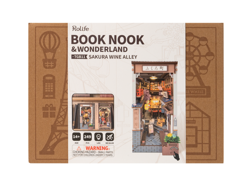 Robotime - Wholesale DIY Craft Kit - Sakura Wine Alley Book Nook0
