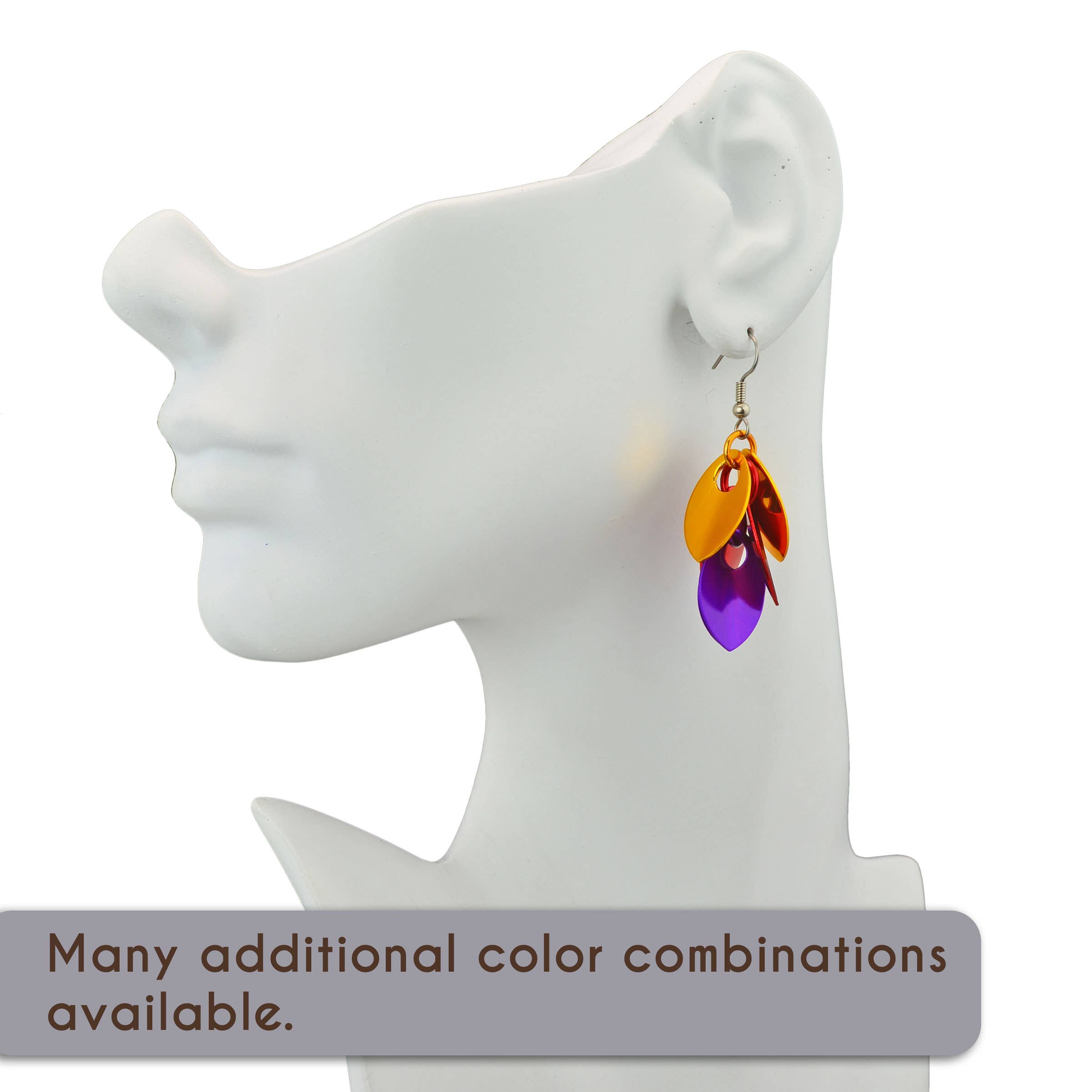 Rebeca Mojica Jewelry - Wholesale Dangle Earrings - Cascading Leaves Short Earrings - Silver Color1