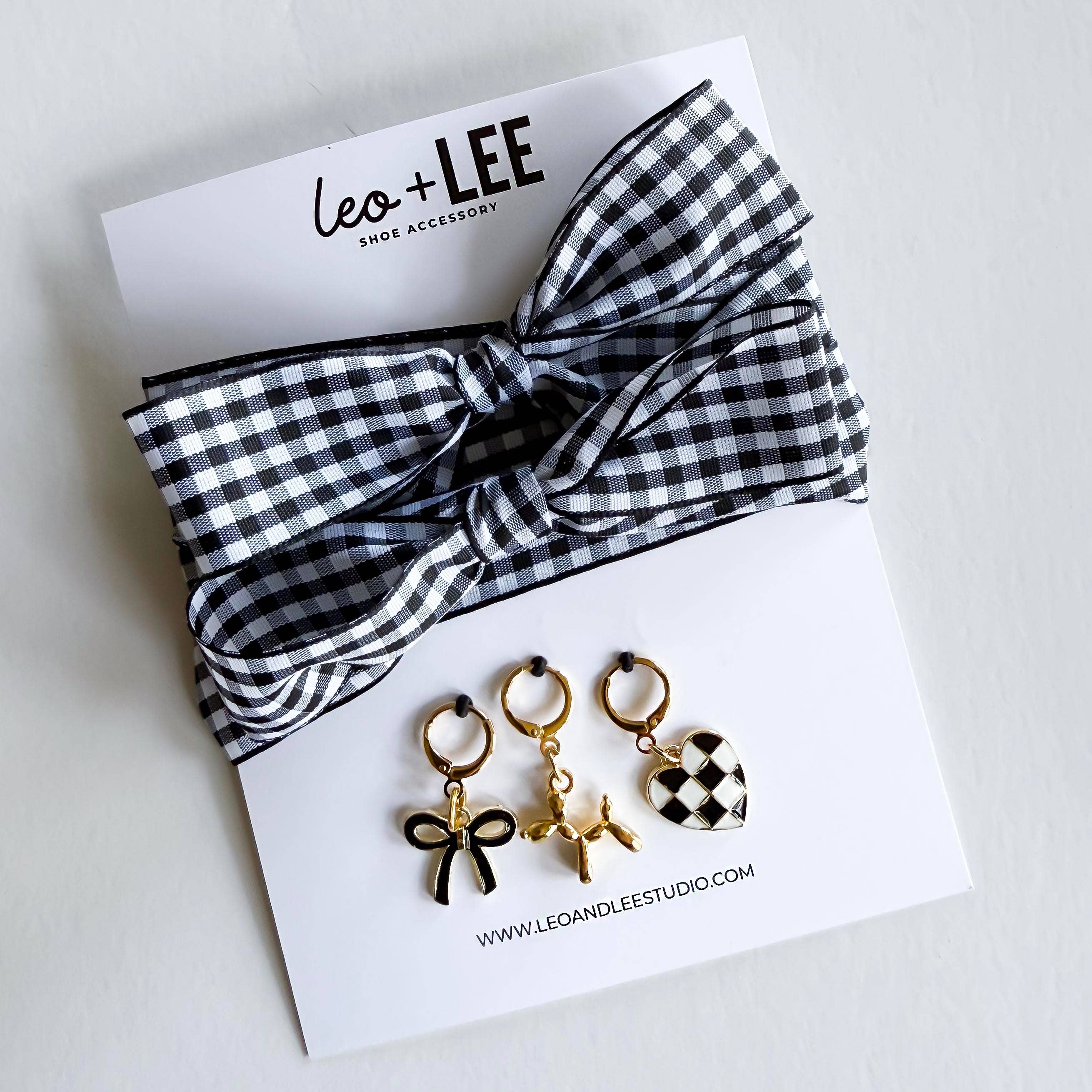 Leo & Lee Studio - Wholesale Shoe Accessories - Gingham Shoe Charms and Lace Sets | Sneaker Charm Sets5